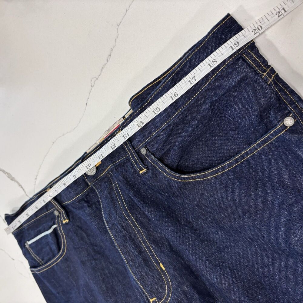 Flint And Tinder Selvedge Jeans Mens Size 40x33 Classic Fit Dark Blue Denim - Picture 4 of 6